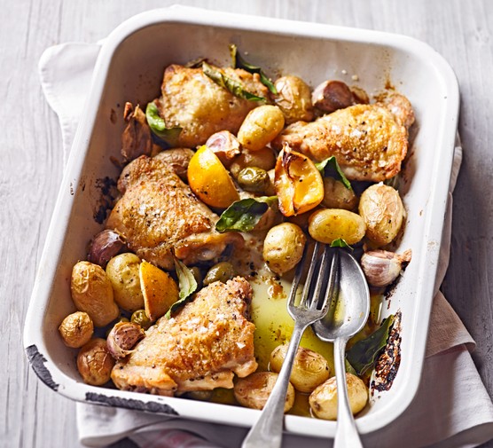Chicken & new potato traybake
