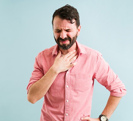 Man with acid reflux