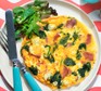 Air fryer omelette with a green salad
