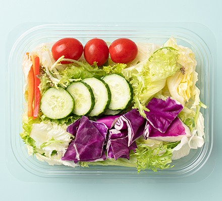 Salad box in a plastic container