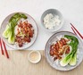 Easy teriyaki chicken served with pan choi and rice
