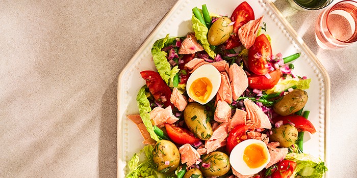High-protein salad recipes Salmon Nicoise salad