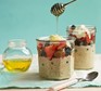 Overnight oats Overnight oats served with berries and honey
