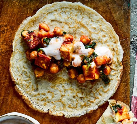 Paneer-stuffed pancakes