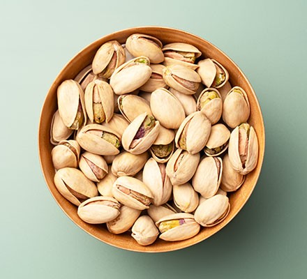 Pistachios in a small bowl