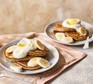 Two servings of protein pancakes with banana