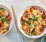 Spicy tofu stir-fry Spicy tofu stir-fry in two bowls