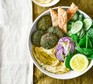Spinach falafel & hummus bowl Spinach falafel & hummus bowl