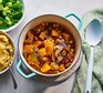 Vegan squash stew Vegan one-pot winter squash with broccoli, peas and veg mash